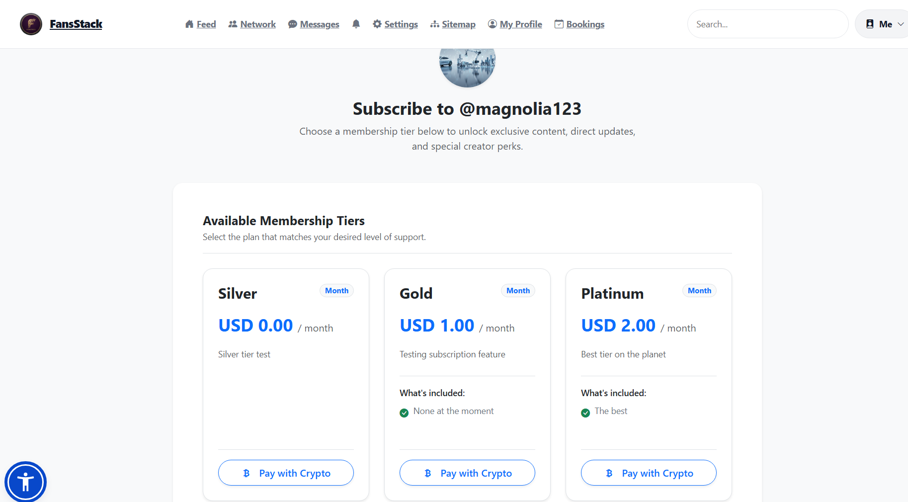 FansStack membership subscription plans